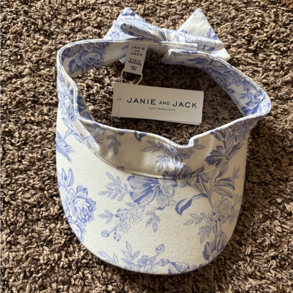 Janie and Jack Blue Floral Kids Visor